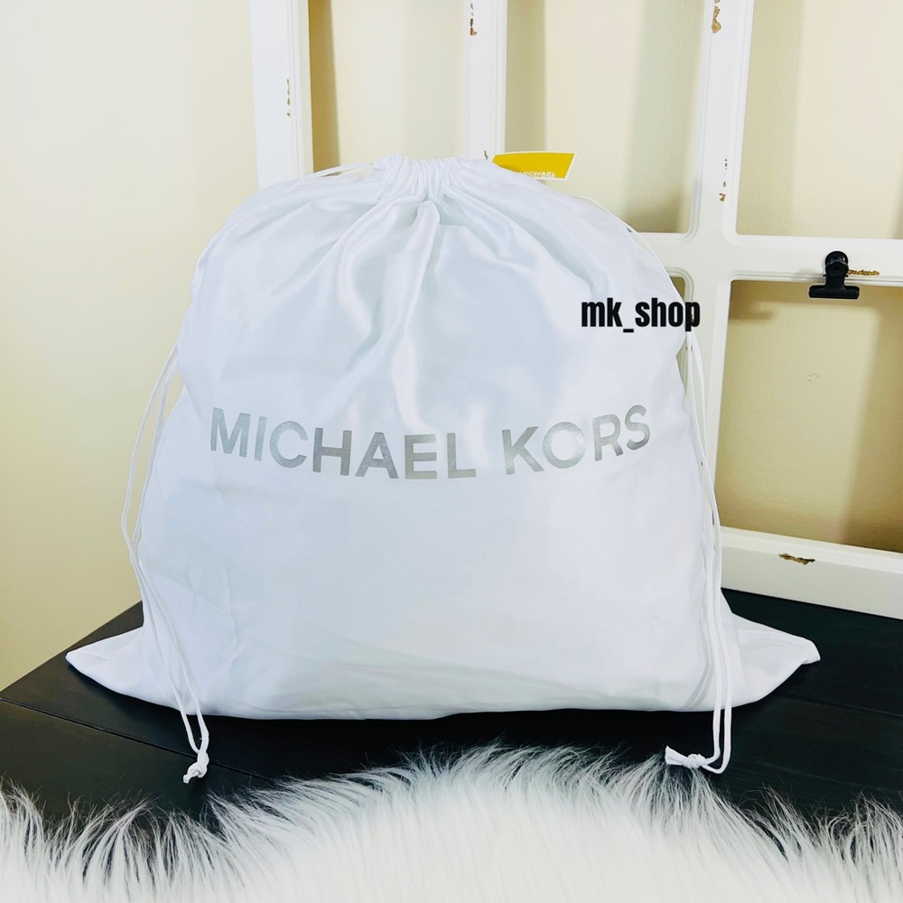 Michael Kors XLarge Dust Bag Travel Cover White Satin Drawstring Storage Bag